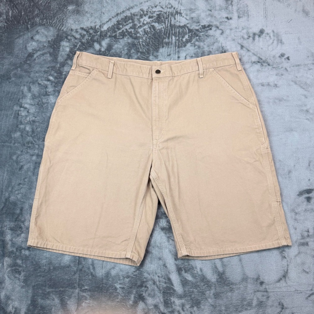 Carhartt B278 GKH Khaki Washed Duck‎ Work Shorts Mens 42 Canvas Carpenter Tan